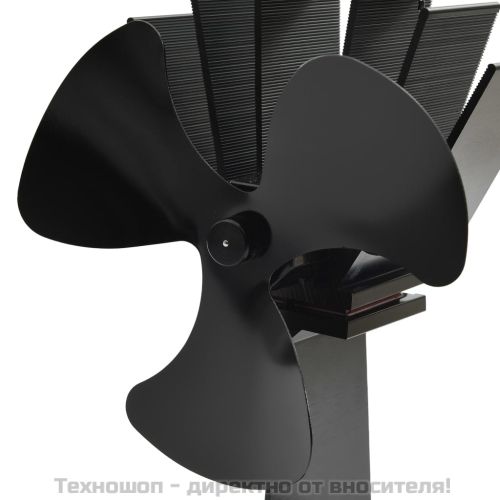 Вентилатор за печка за топъл въздух, 3 перки, черен