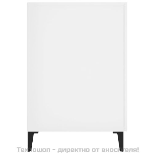 Бюро, бял гланц, 140x50x75 см, инженерно дърво