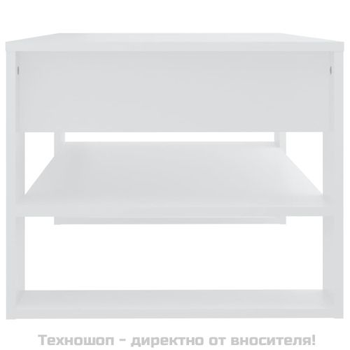 Маса за кафе, бяла, 102x55x45 см, инженерно дърво