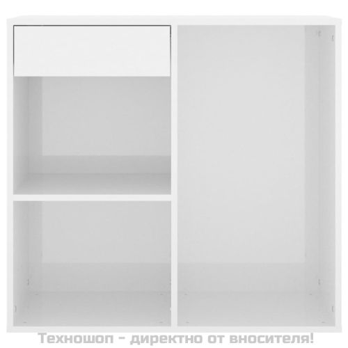 Козметичен шкаф, бял гланц, 80x40x75 см, инженерно дърво