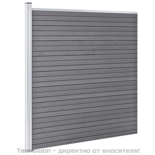 Градинска ограда, WPC, 175x186 см, сива