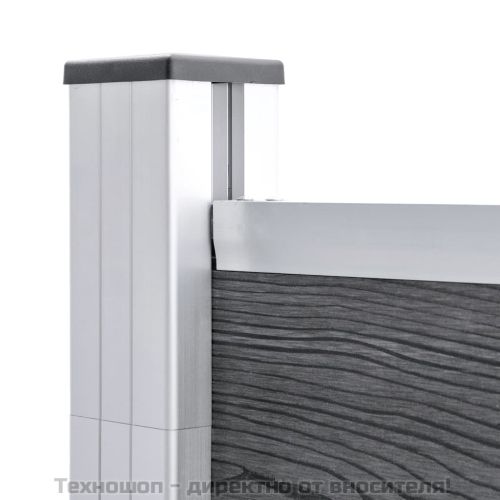 Градинска ограда, WPC, 175x186 см, сива