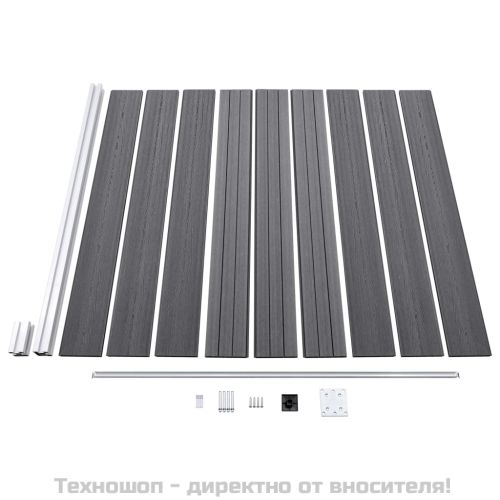 Градинска ограда, WPC, 175x186 см, сива