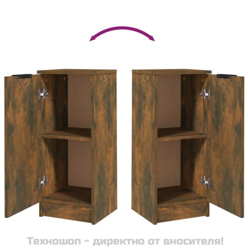 Сайдборди, 2 бр, опушен дъб, 30x30x70 см, инженерно дърво