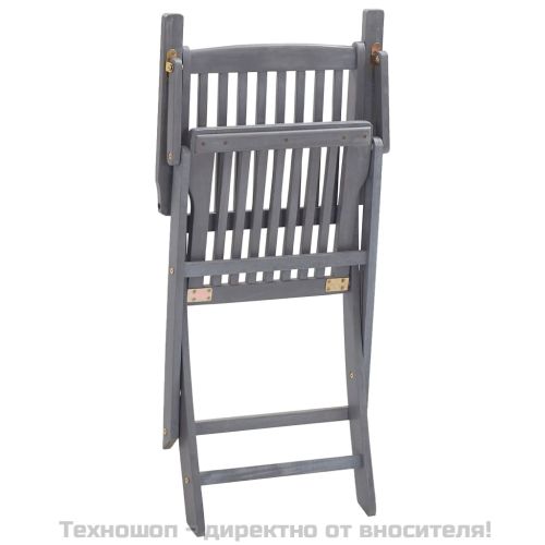 Сгъваеми градински столове, 2 бр, акация масив
