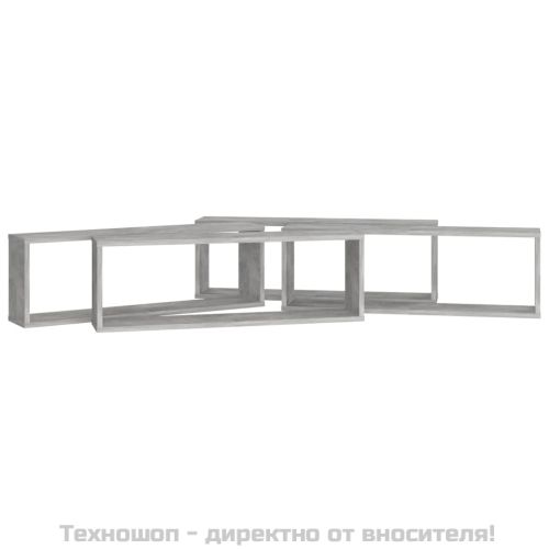 Стенни рафтове 4 бр бетонно сиви 80x15x26,5 см инженерно дърво