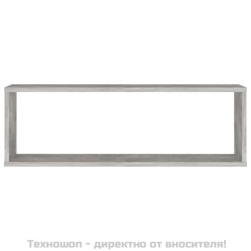 Стенни рафтове 4 бр бетонно сиви 80x15x26,5 см инженерно дърво