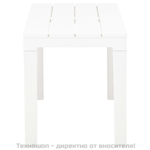 Градински пейки, 2 бр, бели, пластмаса