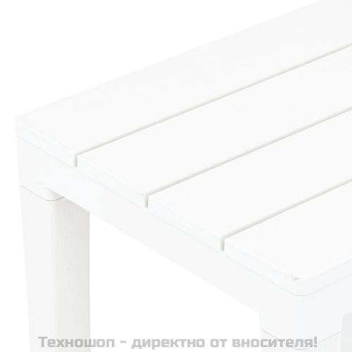 Градински пейки, 2 бр, бели, пластмаса