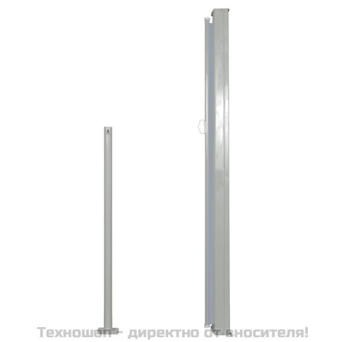 Прибираща се странична тента, 140х300 см, сива