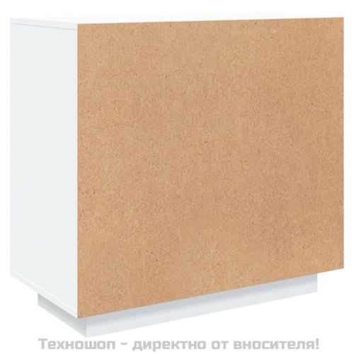 Сайдборд, бял, 80x40x75 см, инженерно дърво