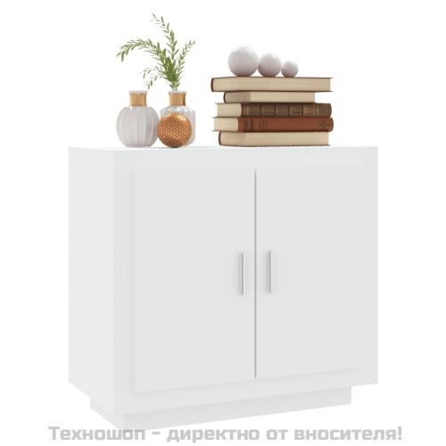 Сайдборд, бял, 80x40x75 см, инженерно дърво