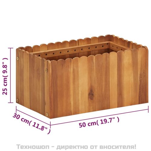 Градинска повдигната леха, 50x30x25 см, акациево дърво масив