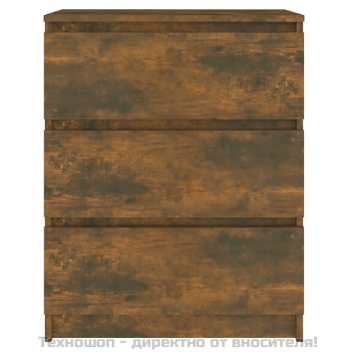 Сайдборд, опушен дъб, 60x35x76 см, инженерно дърво