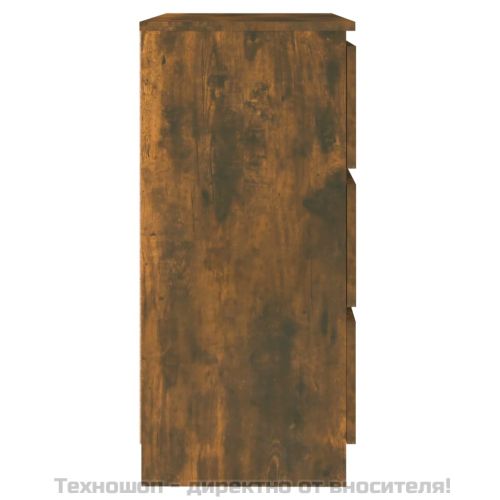 Сайдборд, опушен дъб, 60x35x76 см, инженерно дърво