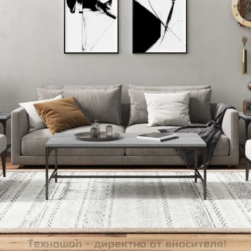 Кафе маса, сив сонома, 100x50x35 см, инженерно дърво