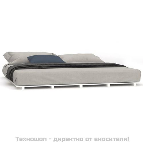 Рамка за легло, бяла, бор масив, 180x200 cм