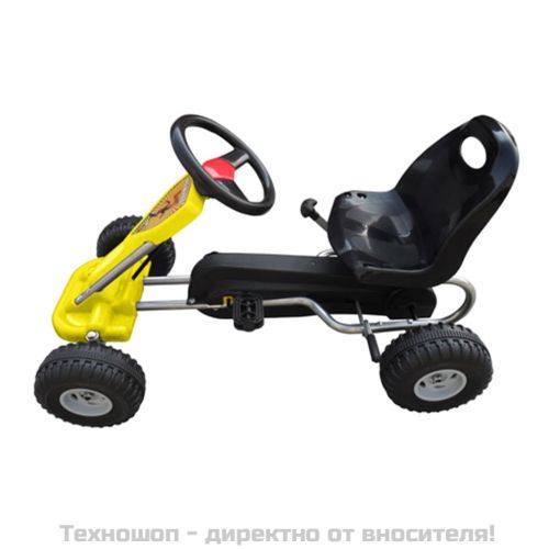 Детски картинг с педали, цвят жълт