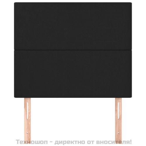 Табла за легло, черна, 100x5x118/128 см, изкуствена кожа