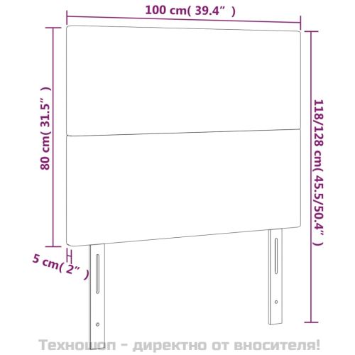 Табла за легло, черна, 100x5x118/128 см, изкуствена кожа