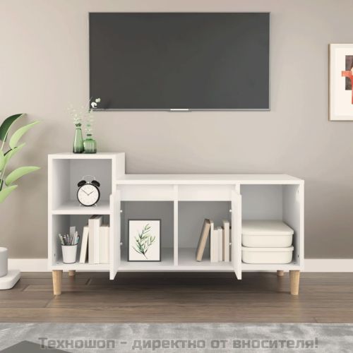 ТB шкаф, бял, 100x35x55 см, инженерно дърво