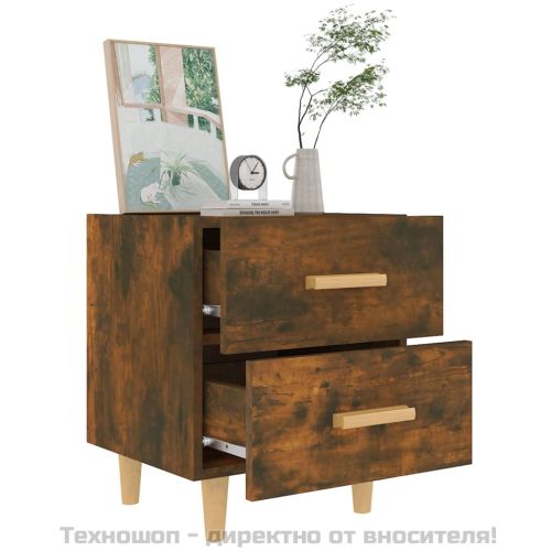 Нощно шкафче, опушен дъб, 40x35x47,5 см