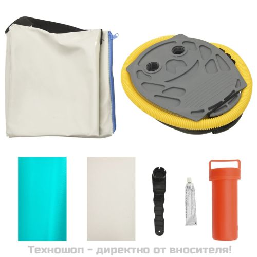 Надуваем дюшек за гимнастика с помпа, 300x100x15 см, PVC, зелен