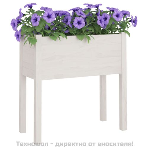 Градински сандъци, 2 бр, бели, 70x31x70 см, бор масив