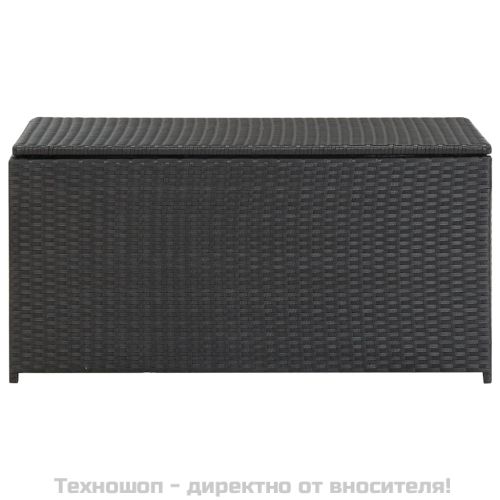 Градински сандък за съхранение, полиратан, 100x50x50 см, черен