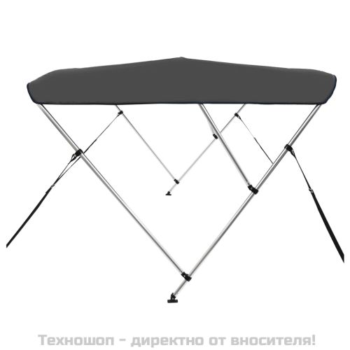 Тента за лодка, 3 дъги, антрацит, 183x180x137 см
