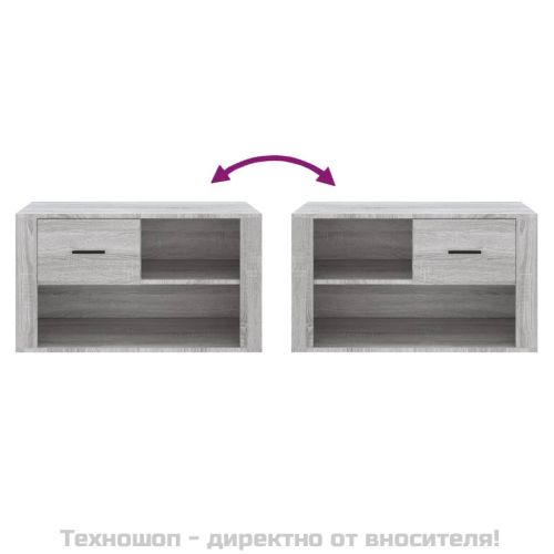 Шкаф за обувки, сив сонома, 80x35x45 см, инженерно дърво