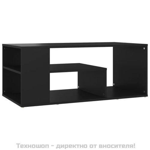 Кафе маса, черна, 100x50x40 см, инженерно дърво