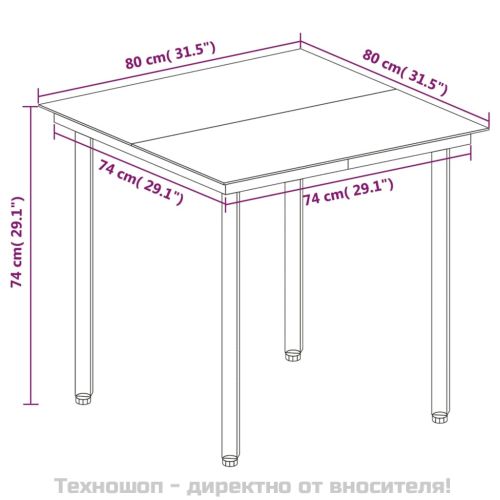 Градински комплект с възглавници 3 части полиратан и стъкло