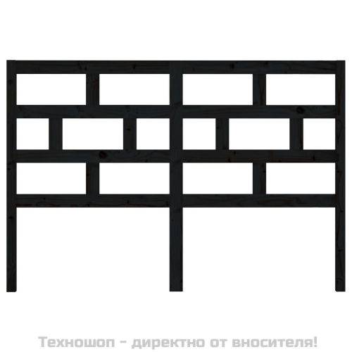 Горна табла за легло, черна, 126x4x100 см, бор масив