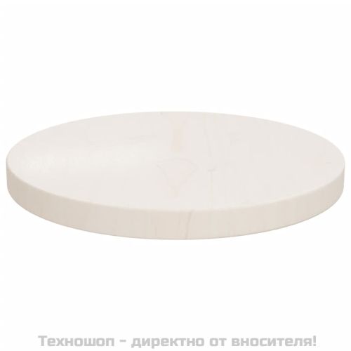 Плот за маса, бял, Ø30x2,5 см, бор масив