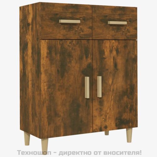 Сайдборд, опушен дъб, 69,5x34x89 см, инженерно дърво