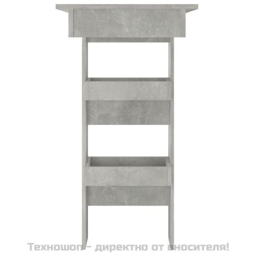 Стенна бар маса,Бетонно сиво, 102x45x103,5 см, инженерно дърво