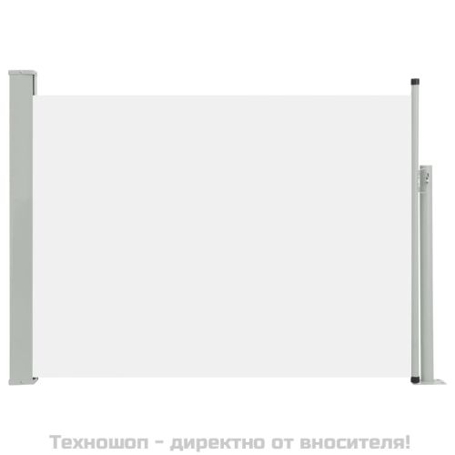 Прибираща се странична тента, 100x500 см, кремава