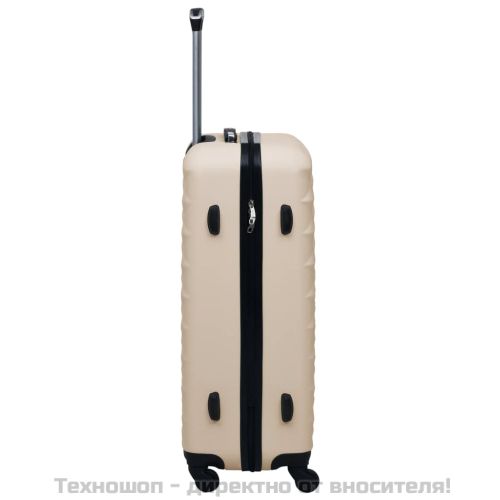 Твърд куфар с колелца, златист, ABS