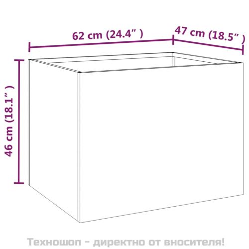 Кашпа, 62x47x46 см, кортенова стомана
