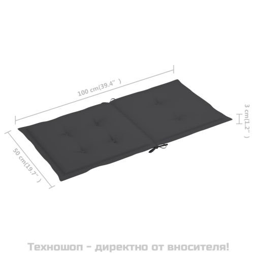 Възглавници за столове 4 бр антрацит Оксфорд плат