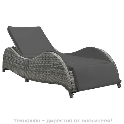 Шезлонг с шалте, полиратан, антрацит