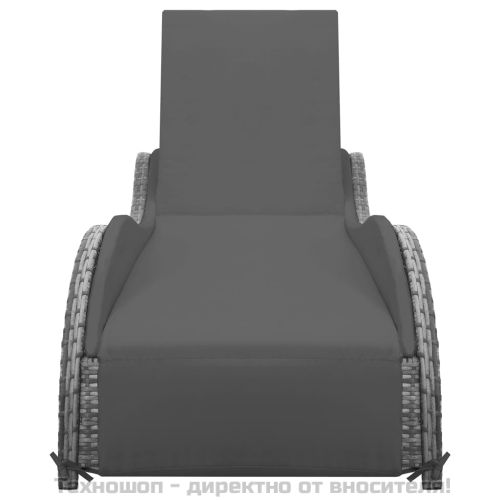 Шезлонг с шалте, полиратан, антрацит