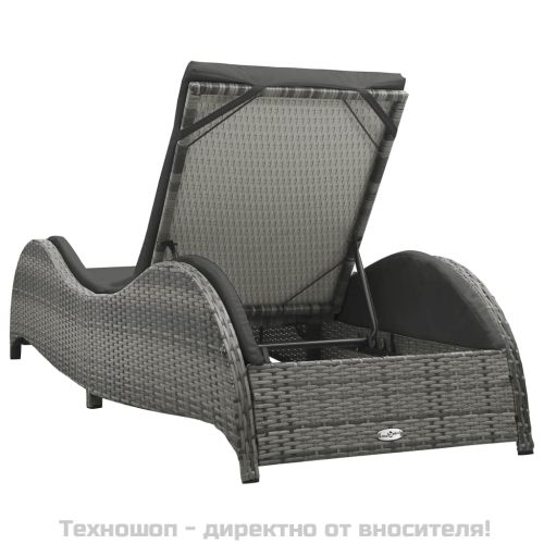 Шезлонг с шалте, полиратан, антрацит