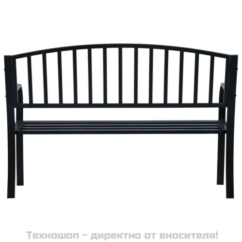 Градинска пейка, 125 см, черна, стомана