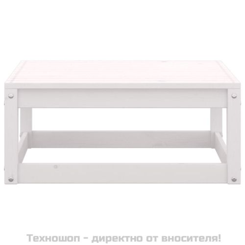 Градински лаундж комплект 2 части с възглавници бял бор масив
