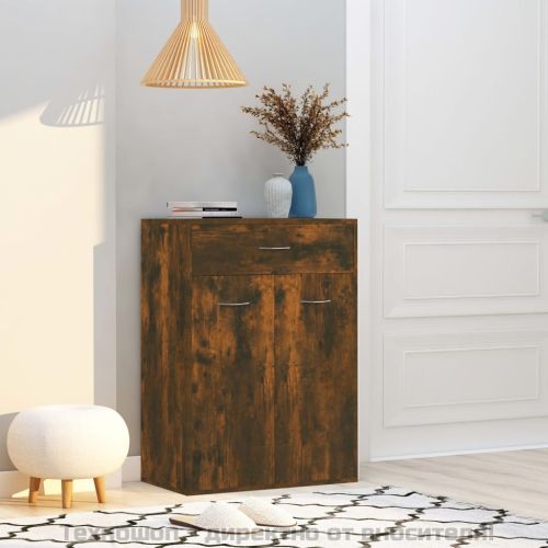 Шкаф за обувки, опушен дъб, 60x35x84 см, инженерно дърво