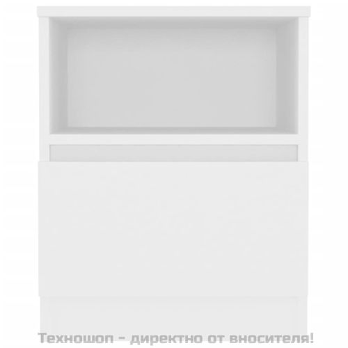 Нощни шкафчета, 2 бр, бели, 40x40x50 см, инженерно дърво