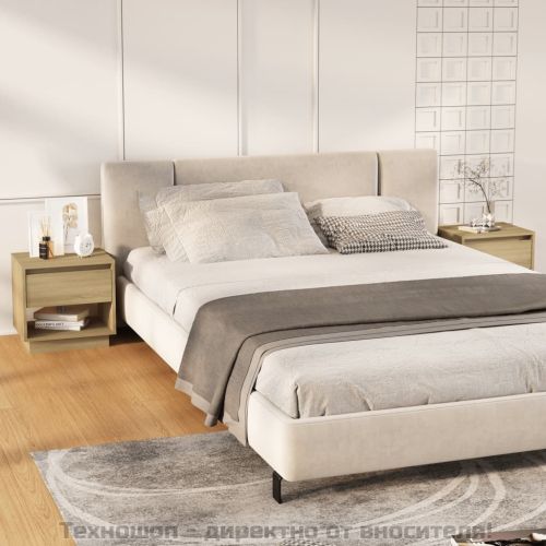 Нощни шкафчета, 2 бр, сонома дъб, 45x34x44 см, инженерно дърво