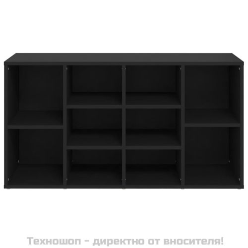 Пейка за обувки, черна, 103x30x55 см, инженерно дърво